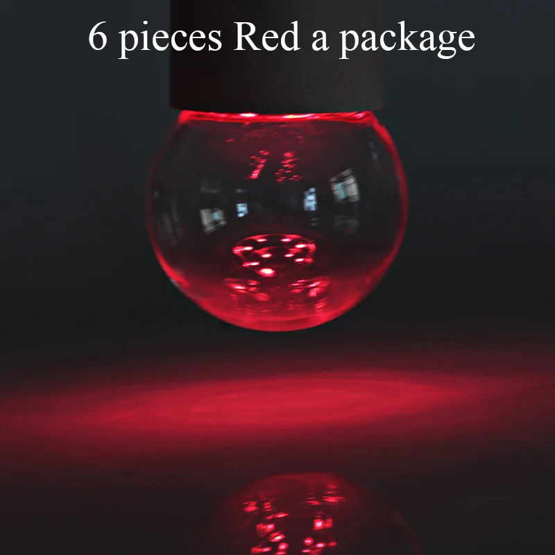 6pcs red 6 шт. лампадин Светодиодная лампа E27 B22 6 цветов 12 в 24 в 110 В 220 В мини шар пузыря 360 градусов энергосберегающая лампа G45 ночные лампы - Испускаемый цвет: 6pcs red