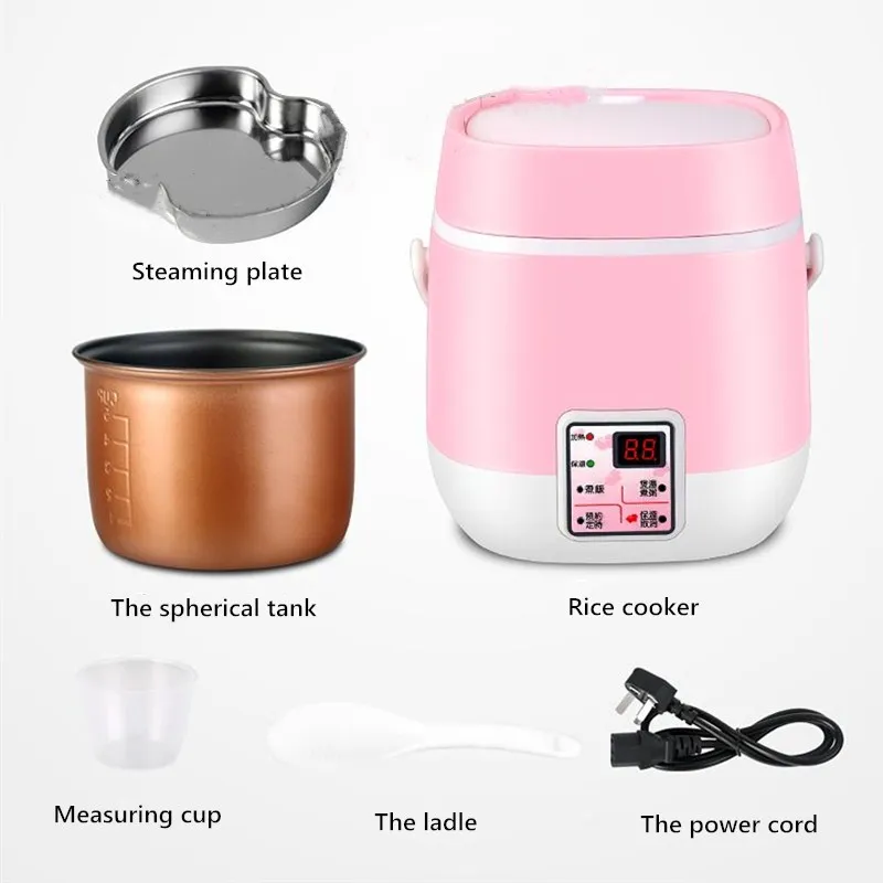 

400W Rice Cooker Electric Food Warmer Non-Stick Household Cooking Machine with 24 Hours Smart Appointment 1.5L for 1-3 People