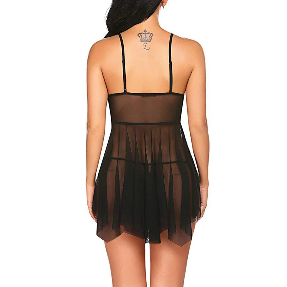 Suzhan женская ночная рубашка сексуальная с v-образным вырезом кружевное Сетчатое