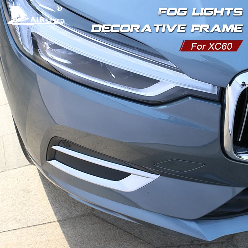 

AIRSPEED for Volvo XC60 2017 2018 2019 Accessories ABS Chrome Car Fog Light Lamp Cover Decorative Frame Sticker Car Styling Trim