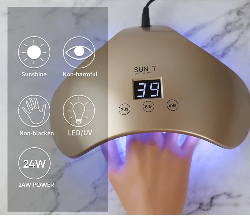 NOQ SunT Max24W УФ-лампа для ногтей Светодиодная лампа для сушки ногтей 12 шт бусин для маникюра сушильный Гель-лак профессиональный