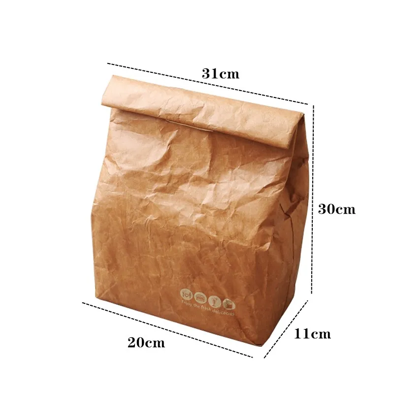 

PURDORED 1 Pc Dupont Paper Lunch Bags Waterproof Large Food Picnic Lunch Box Bag Insulated Women Picnic Cooler Food Bags