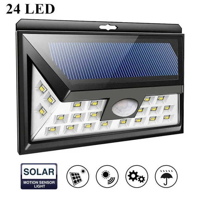 24 LED Lamp 118 светодиодный 270 лм градусов Садовый Солнечный светильник s Открытый водонепроницаемый IP65 светодиодный настенный светильник на солнечной панели солнечный светильник садовый датчик движения - Испускаемый цвет: 24 LED Lamp