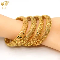 xuhuang dubai plated bangle bracelet for women indian jewelry bangle ethiopian luxury bridal wedding engagement jewellery gifts