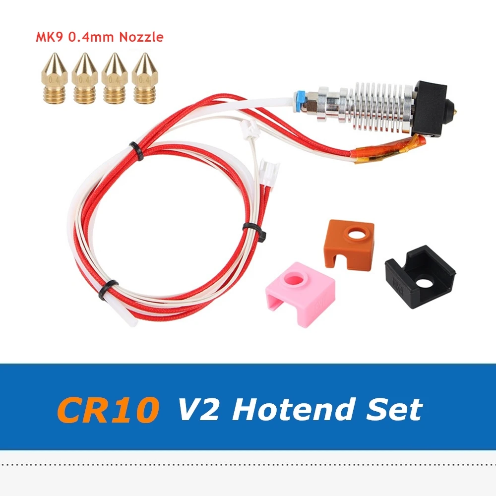 

CR-10 V2 Hotend Assembled CR10 Sprinkler Kit Extruder MK9 0.4mm Nozzle With Silicone Sock Set For Creality 3D Printer Parts