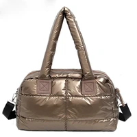 womens shoulder bag 2020 winter space cotton handbag ladies down crossbody tote bags fashion waterproof design female clutch
