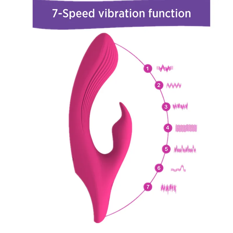 Двойной виброфаллоимитатор вибратор G-Spot кролик Стимуляция клитора USB
