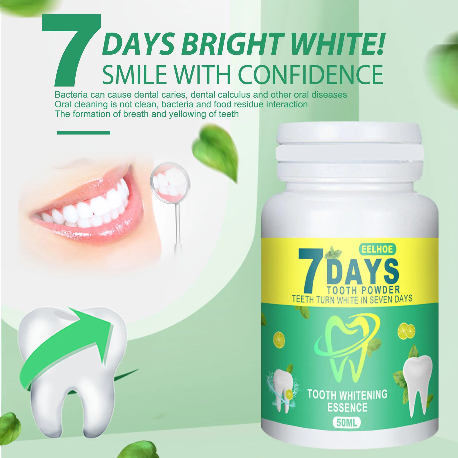 

Oral Hygiene Dental 50g Tooth Whitening Teeth Powder Helps Remove Smoke Stains Coffee Stains Tea Stains Freshen Bad Breath