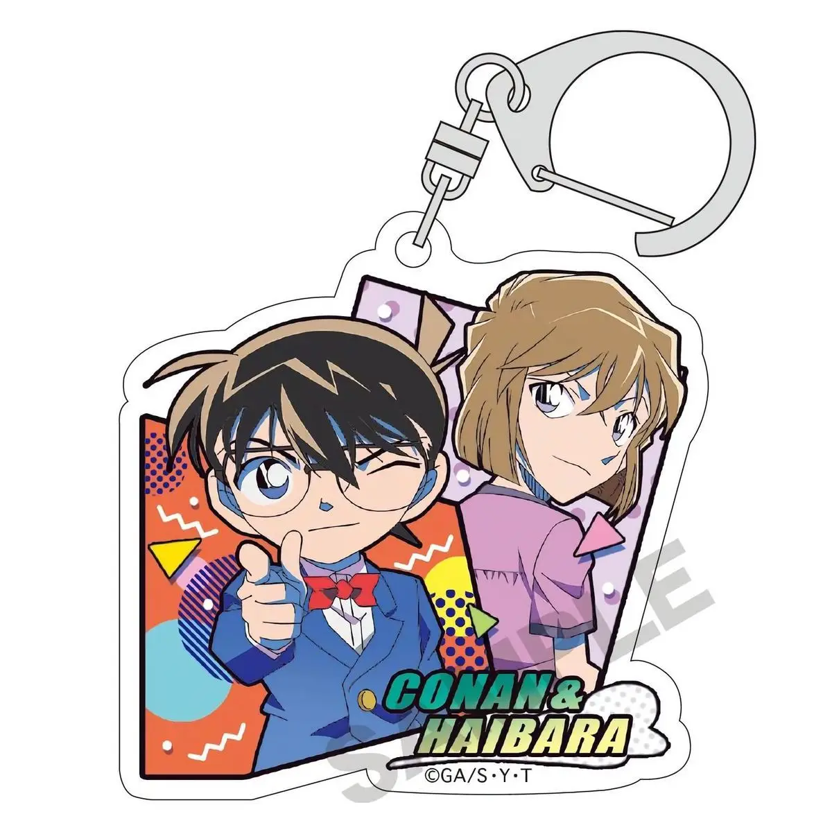 

Anime Conan Edogawa Keychain Cartoon Kaitou Kiddo Haibara Ai Double Sided Acrylic Keyring Bag Car Trinket Man Women Holder
