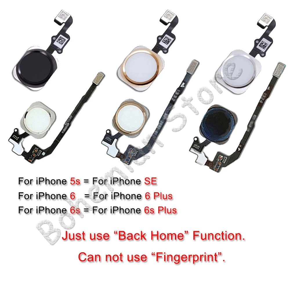 10 шт. для iPhone 5, 5S, SE, 6, 6s, 7, 8 Plus, кнопка домой, отпечаток пальца, гибкий кабель,, разные цвета
