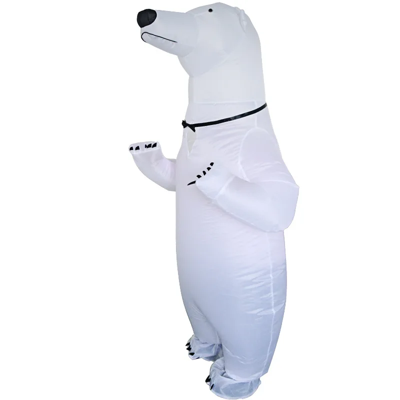 

Надувной костюм белого медведя для взрослых, для женщин и мужчин, для косплея на Хэллоуин, мультяшный талисман, костюм для вечевечерние плат...