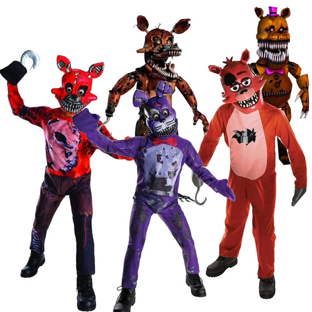 Детский костюм Фредди Fnaf супергероя для мальчиков и девочек Забавный