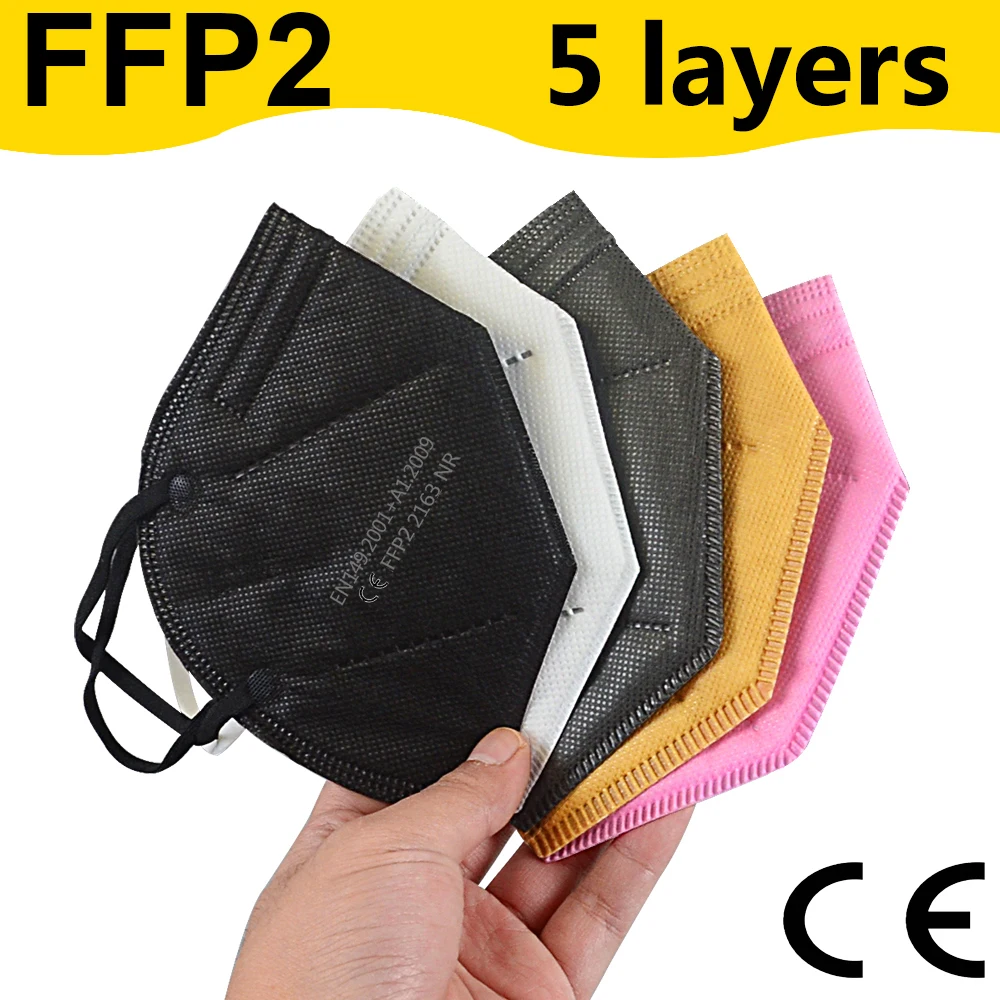 FFP2 Mascarillas fpp2 маска для лица маски взрослых 6 слоев 98% фильтра фильтрация рта