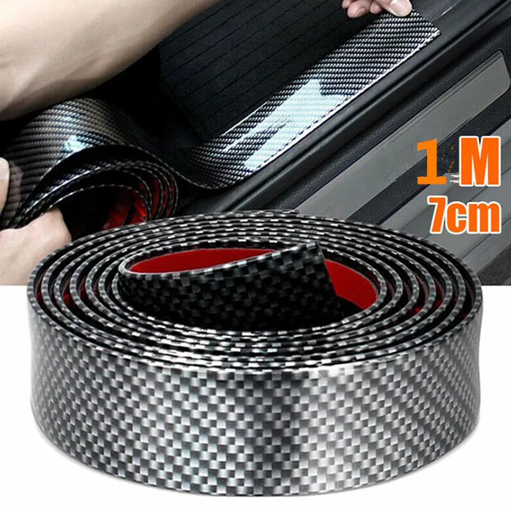 

Rubber Door Sill Protector Strip Carbon Fiber Door Edge Edge Guard Strip Guard