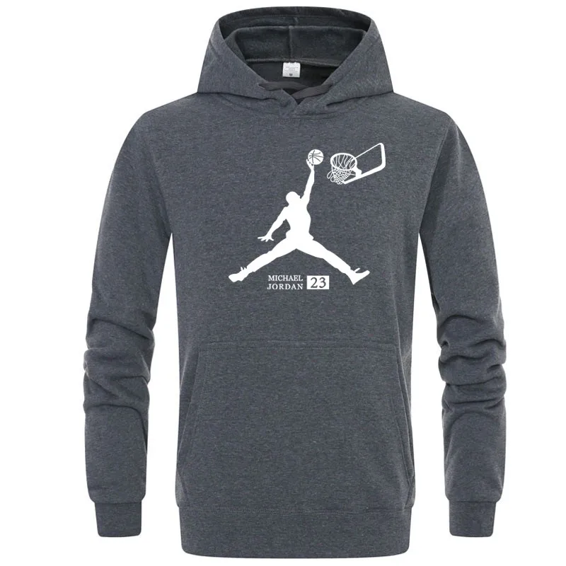 Dark gray-White Модный бренд хип-хоп с длинным рукавом JORDAN 23 мужские толстовки спортивная одежда с принтом Мужская Уличная одежда спортивный костюм мужские толстовки с капюшоном - Цвет: Dark gray-White