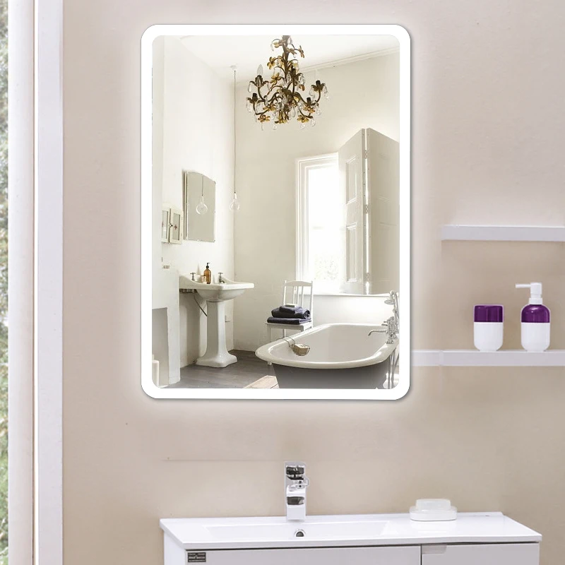 

Bath Mirrors Round Rectangle Led Bathroom Mirror Hotel Bathroom Bathroom With Lamp Mirror Intelligent Bathroom Mirror HWC