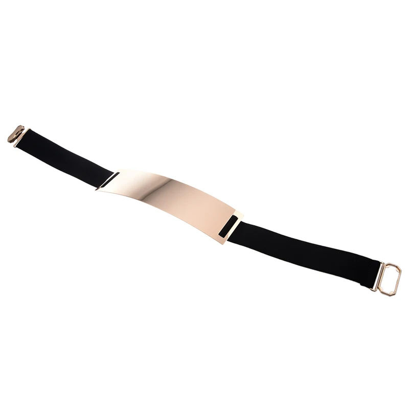 

Black Chic Metal Buckle Elastic Waist Belt For Women