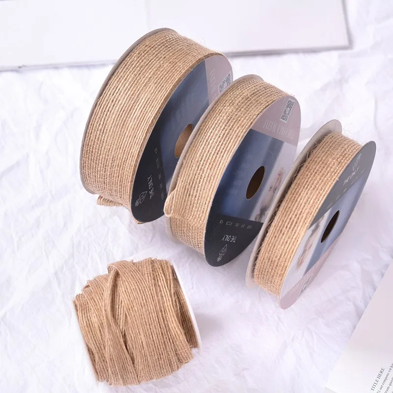 Винтажная лента из джутовой ткани 15 ярдов|Ленты для шитья| |