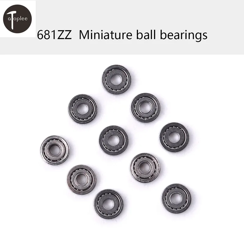 100 шт. Серебристые шариковые Мини подшипники 681ZZ железные глубокие шарикоподшипники мини шарикоподшипник