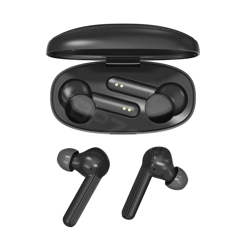 Black TWS беспроводные наушники, отпечаток пальца, сенсорный наушник, Bluetooth 5,0, спортивные, для бега, 3D, стерео, звуковая гарнитура с зарядным устройством - Цвет: Black