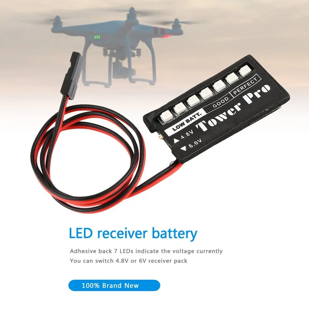 RC модель 7 LED приемник индикатор напряжения батареи монитор Авто 7led 4 8 В 6 в