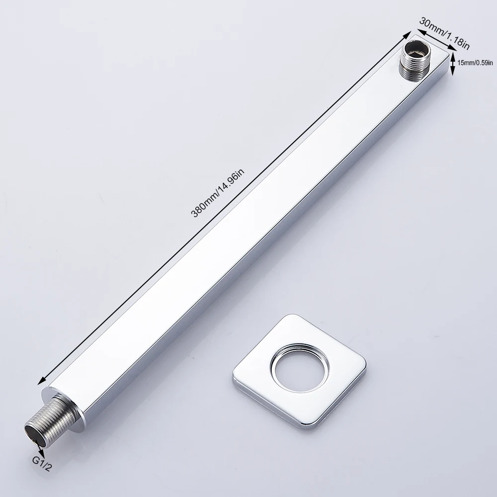 Holder Rack Square EVERSO душевая головка для ванной комнаты высокого давления дождевая насадка для душа набор круглая и квадратная нержавеющая сталь смеситель для ванны хромированный душ - Цвет: Holder Rack Square