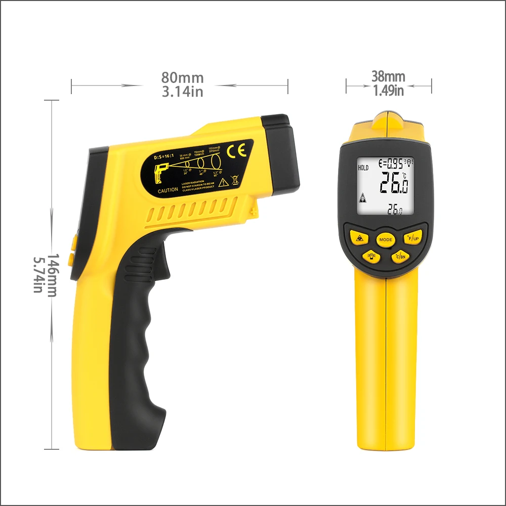 Бесконтактный инфракрасный термометр RZ Цифровой Уличный лазерный ИК-термометр