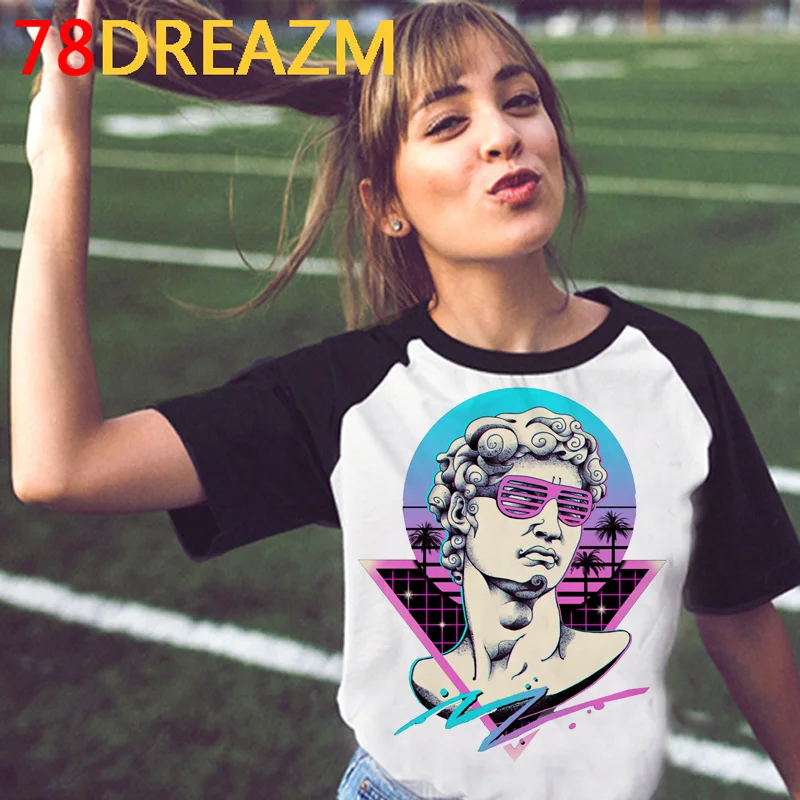Женская футболка Vaporwave Y2k летняя с рисунком для девочек Ulzzang корейский стиль в