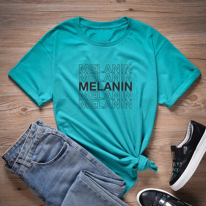 JadeGreen ONSEME Melanin футболка с капельками футболки для женщин черная волшебная футболка для девочек женская уличная Эстетическая футболка Топы Прямая - Цвет: JadeGreen