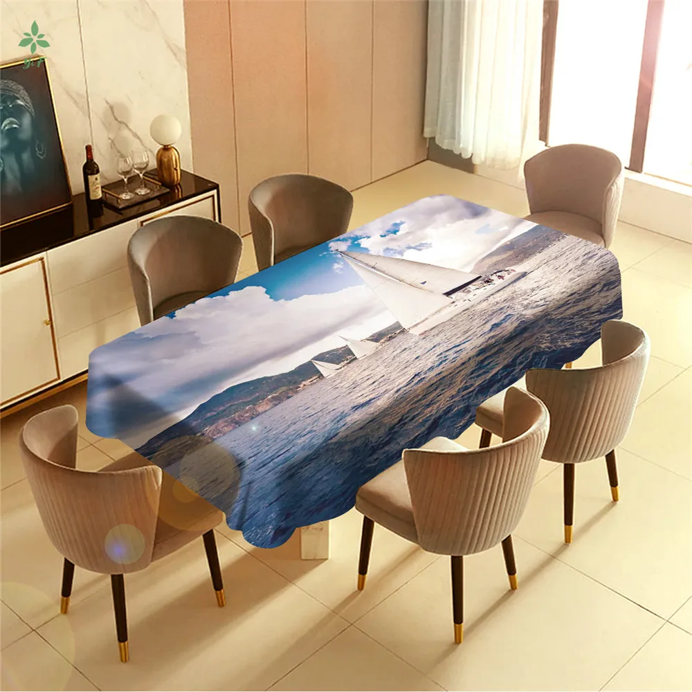 

Art Sea Adventure Nautical Barbecue Family Party Tablecloth