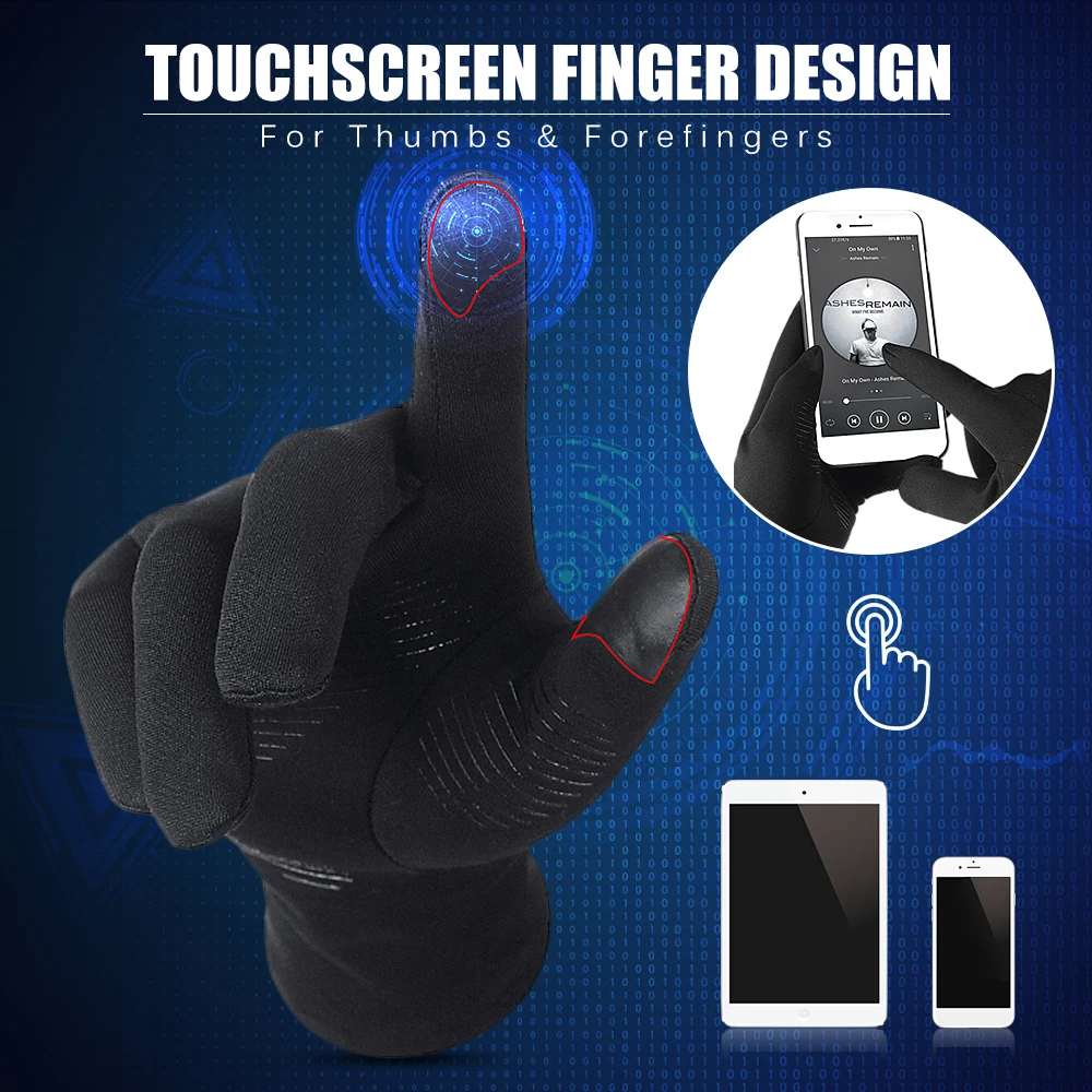 

Winter Warm Gloves Men Women Touchscreen Gloves Windproof Sports Thin Polar Fleece Lining For Cycling Running Driving Climbing