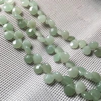 natural stone beads faceted water drop shape green aventurine beaded for jewelry making diy necklace bracelet accessories