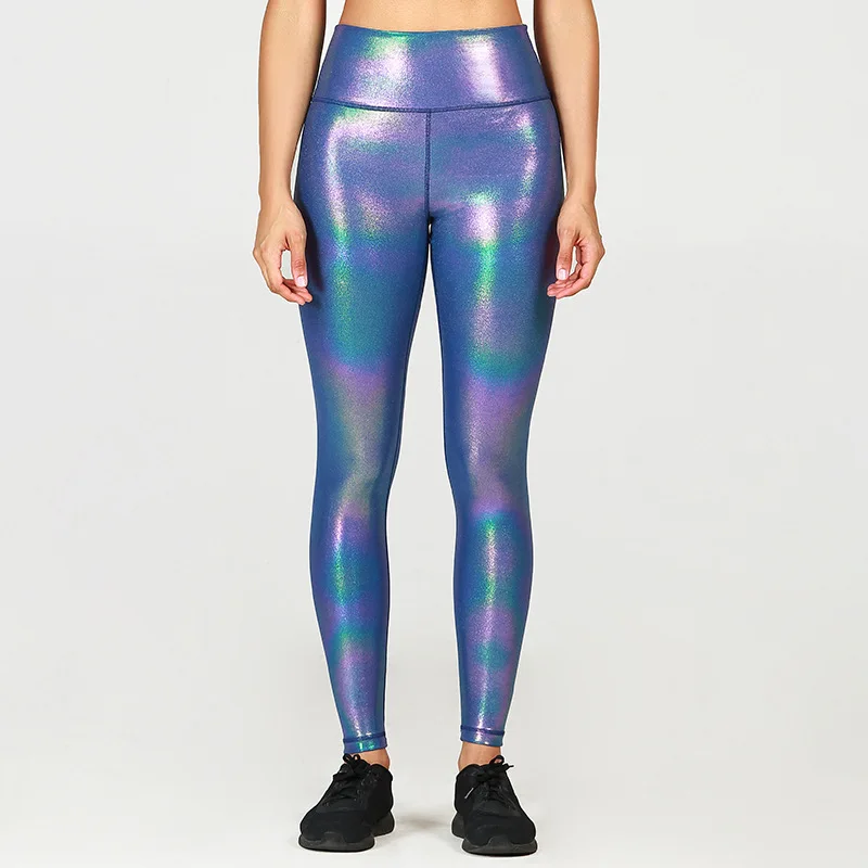 IMLARIO блестящие леггинсы для тренировок высокая посадка йоги фитнеса приседания
