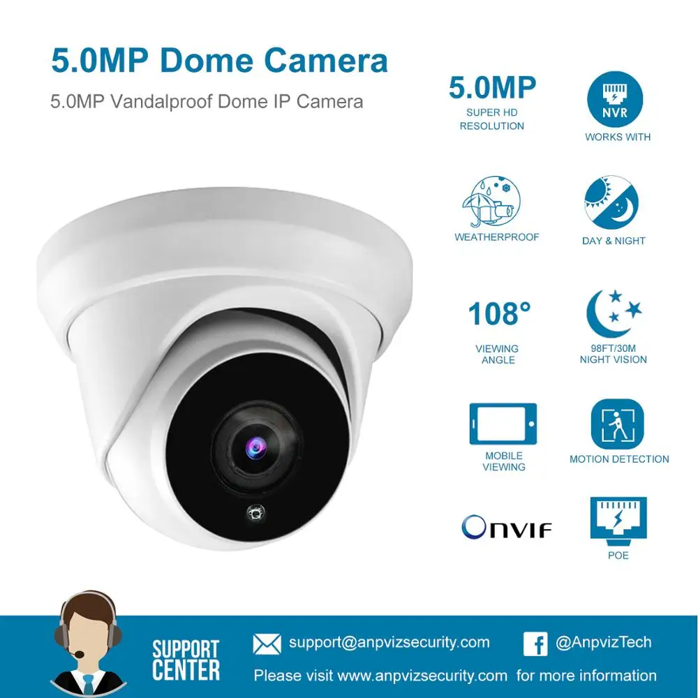Камера Наружного видеонаблюдения Anpviz 16 каналов 4K NVR 5 МП POE IP|Система наблюдения| |