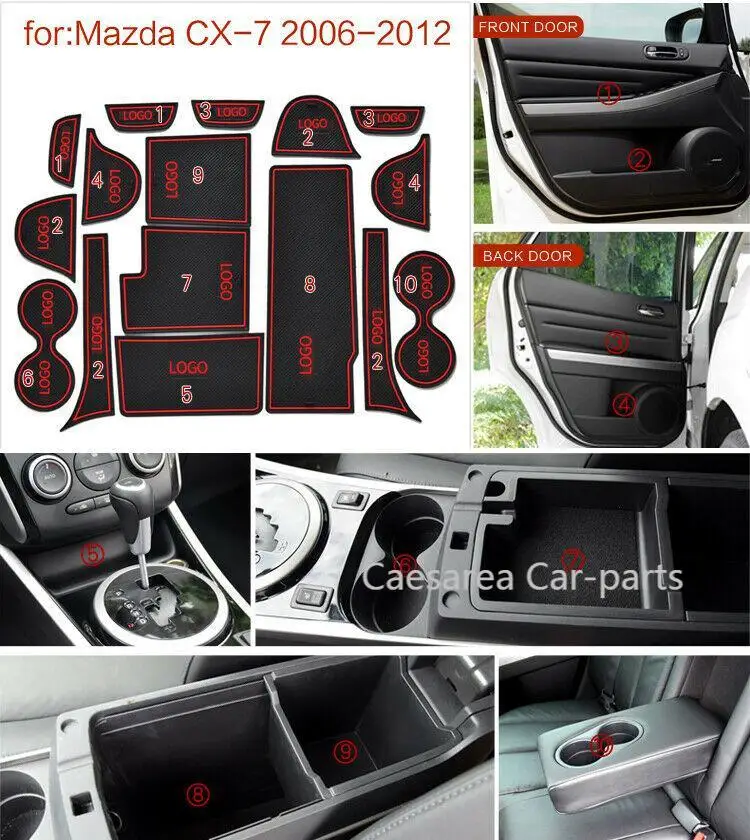 

Car Gate Slot Pad Water Coaster Interior Non-slip Mats For Mazda CX-7 2006-2012