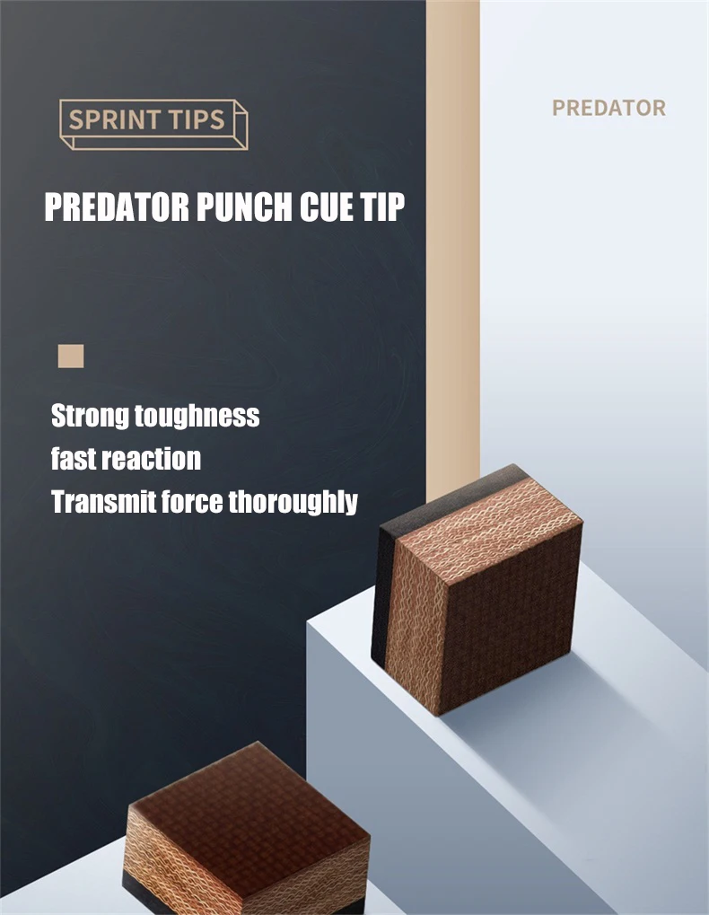 PREDATOR Punch Cue Tip профессиональный Прочный многослойный технология Punch Tip высокое качество бильярдные аксессуары