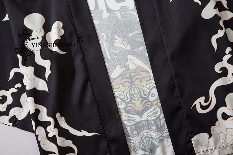 Yukata Haori японский Тигр кимоно кардиган мужской костюм самурая азиатская одежда