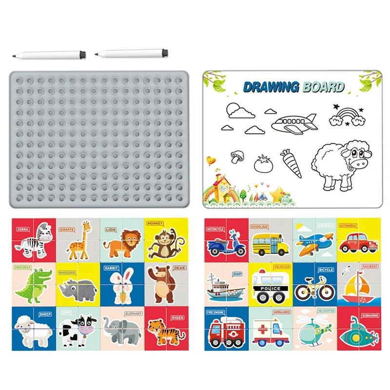 

Diy Building Block Puzzle Drawing Board Duploed Baseplate Bricks Board Toys for Children Kids Gifts