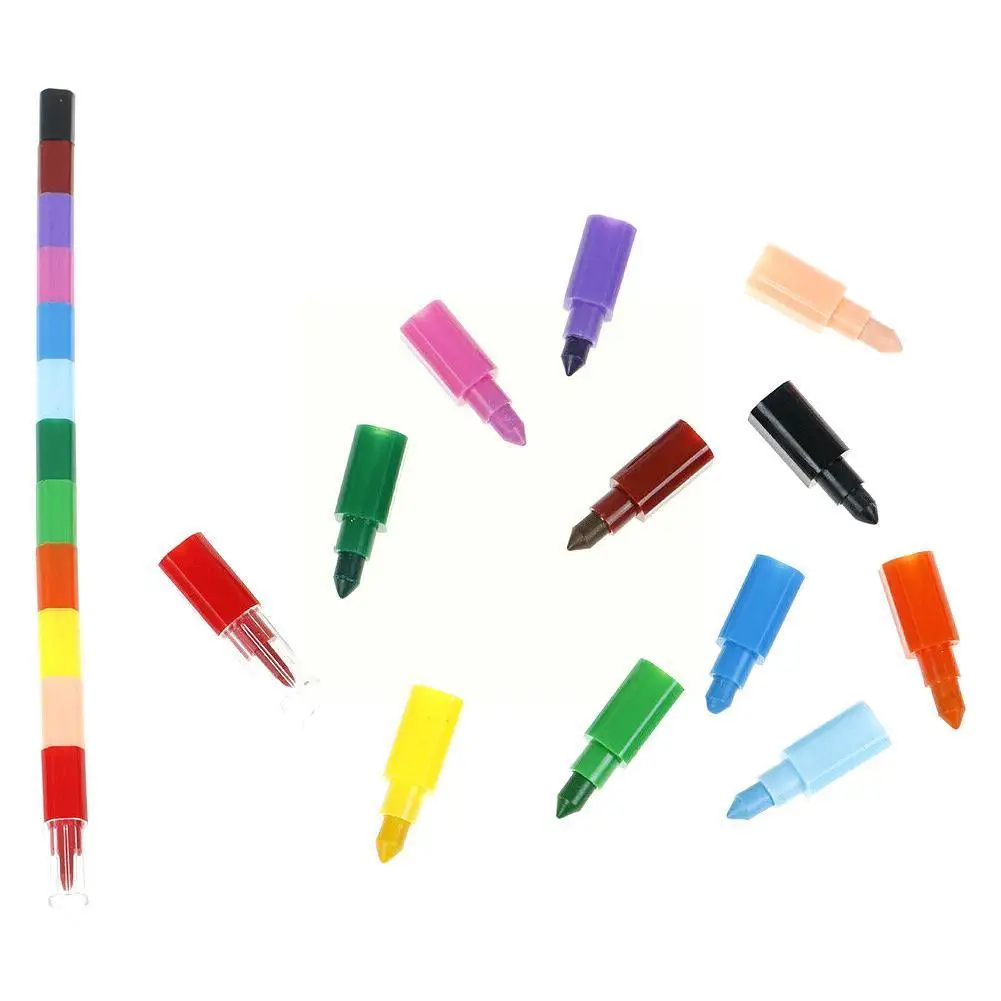 12 цветов креативный строительный блок цветной карандаш Студенческая живопись