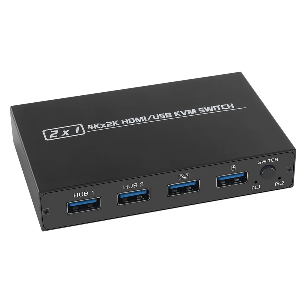

2 Port HDMI-compatible USB KVM Switch Selector UHD 4K for 2 PC Computers Sharing One Monitor Keyboard Mouse Adaptive Printer