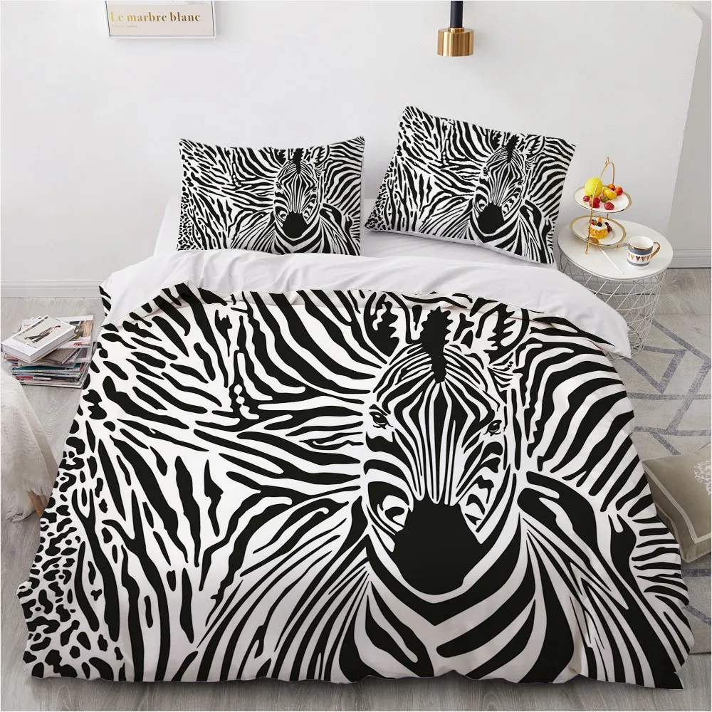 

Stripes Bed 3D Custom Design Marbling Quilt Cover Sets Pillow Cases King Queen Super King Twin Size White Bedclothes