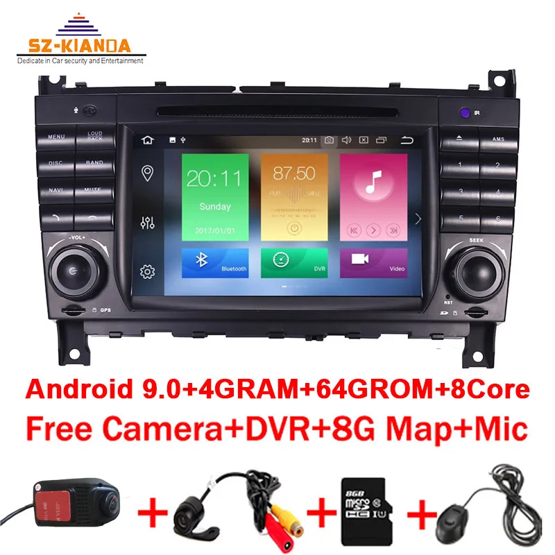 7 &quotAndroid 10 0 автомобильный DVD для Mercedes Benz C Class W203 2004 2007 c200 C230 C240 C320 C350 CLK W209 2005 СБ Navi GPS