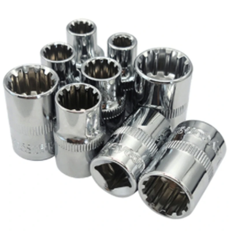 

3/8inch Gear Lock Sockets CRV 12 Point Sockets Can Be Used for Hex Double Hex Screws Hand Tools