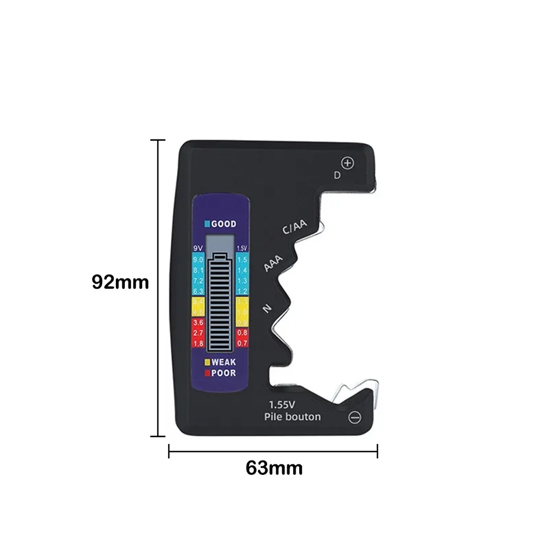 

Battery Tester Digital Display Detector Digital Battery Tester Button Battery Capacity Detector Capacitance Diagnostic Tool