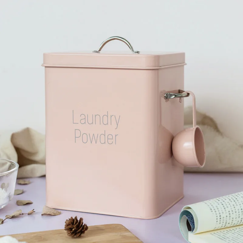 

Квадратная коробка для хранения стиральной пудры для домашнего купания с использованием украшения рисовой муки контейнер для круп с герме...