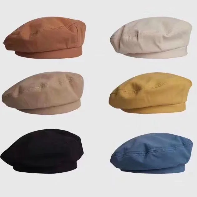 

Female Girl Beret Artist Hot Cat Eight-Cornered Plate Cap Winter Beanie Hat Cap Vintage Baret Hats Effects Colour Cap Hat