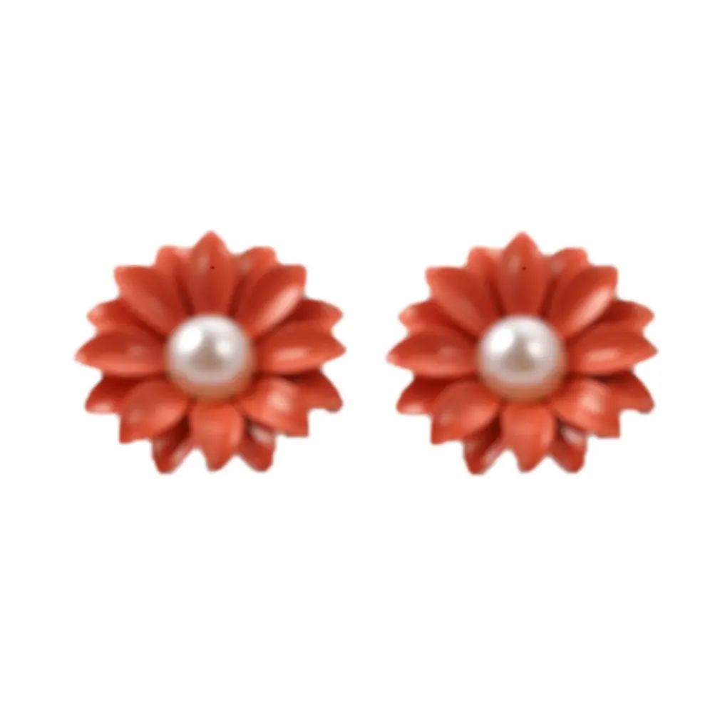 Модные Роскошные Жемчужные Серьги в виде цветка маргаритки для ногтей женские