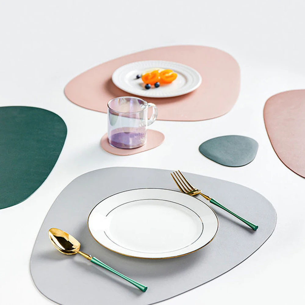 

Tableware Pad Placemat Leather Table Mat Heat Insulation Non-Slip Placemats