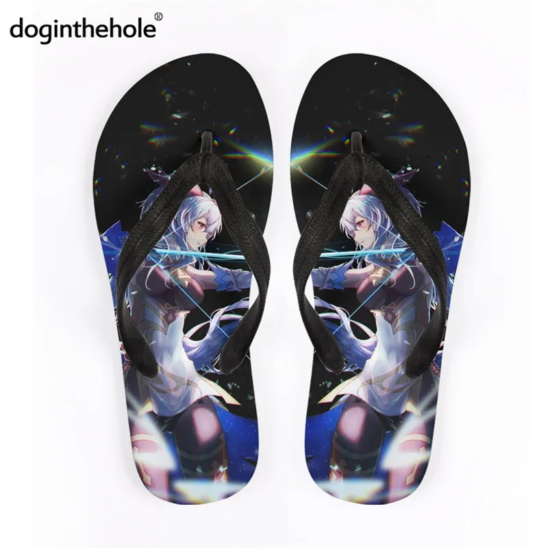 

Doginthehole Game Genshin Impact Women Home Slipper Cartoon Anime Casual Shower Flip Flop For Girl Beach Sandals Chaussure Femme