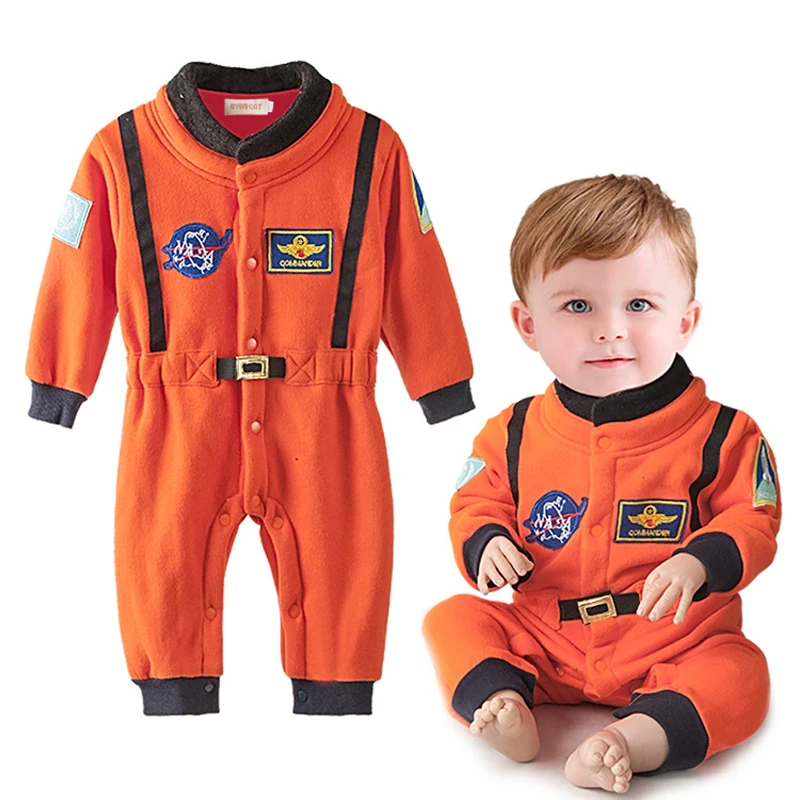 

Autumn Winter Boys Orange Long Sleeve New Arrivel Spacesuit Jumpsuit For Toddler Kids Children Costume Fashion Clothing Suits